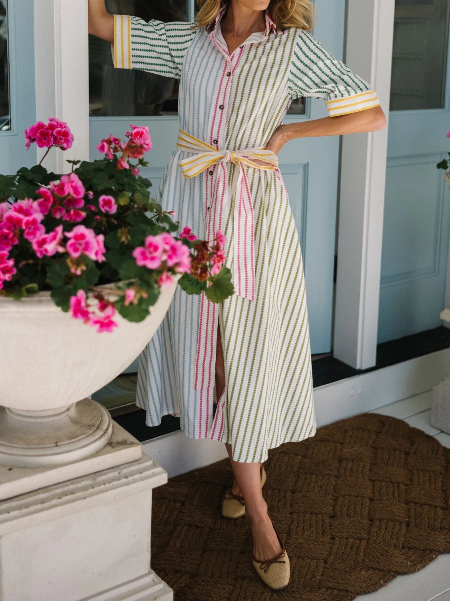 Striped Button Dress