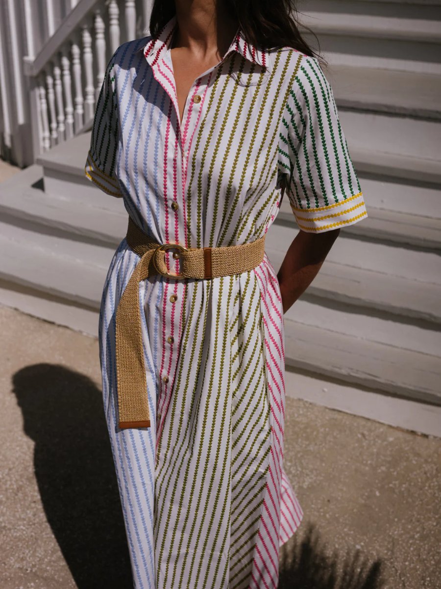 Striped Button Dress
