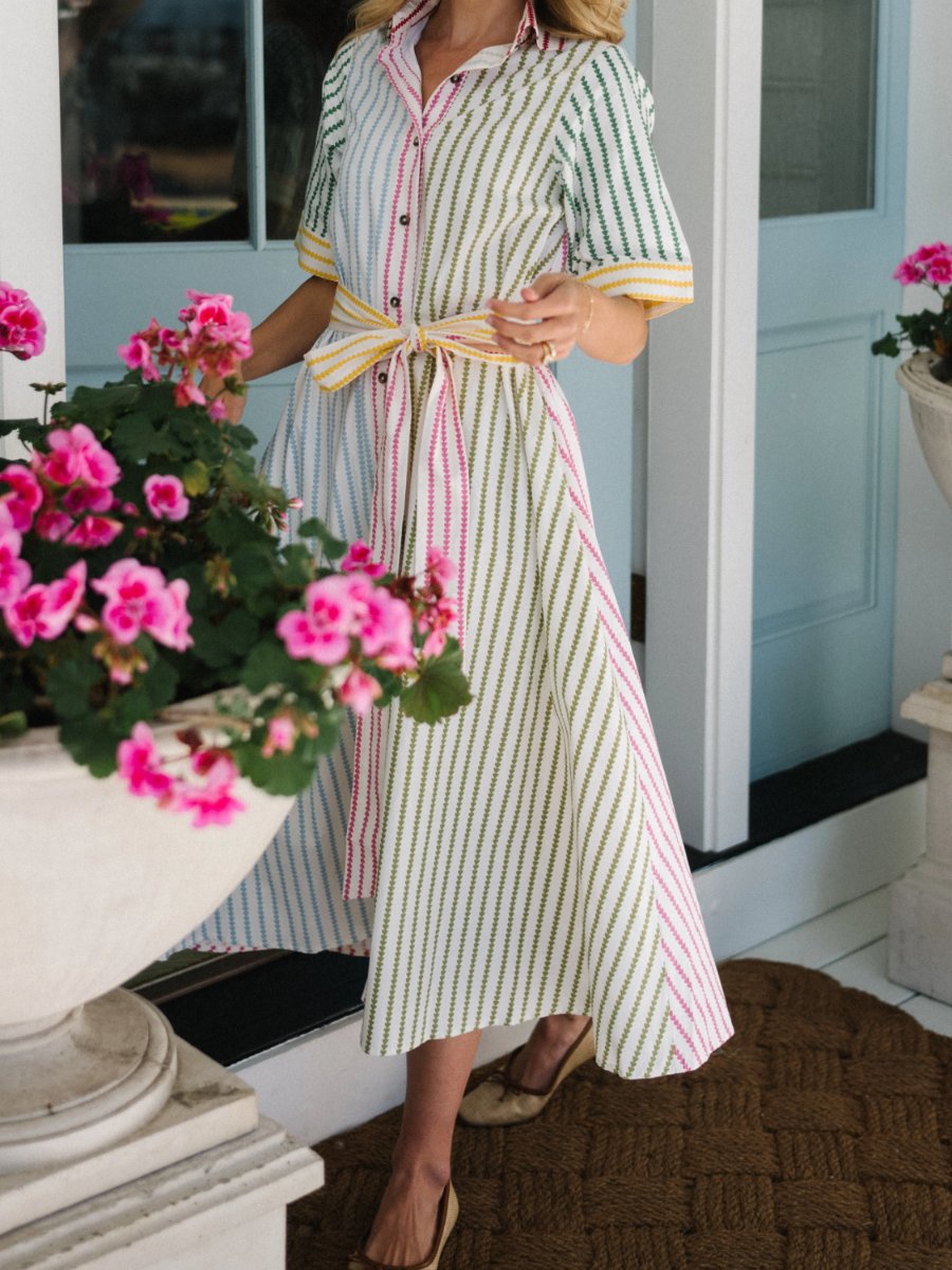 Striped Button Dress