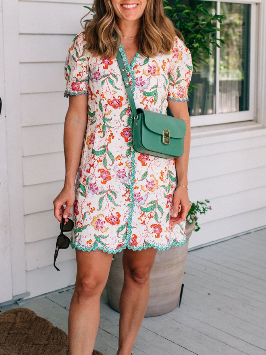 Embroidered Linen Mini Dress