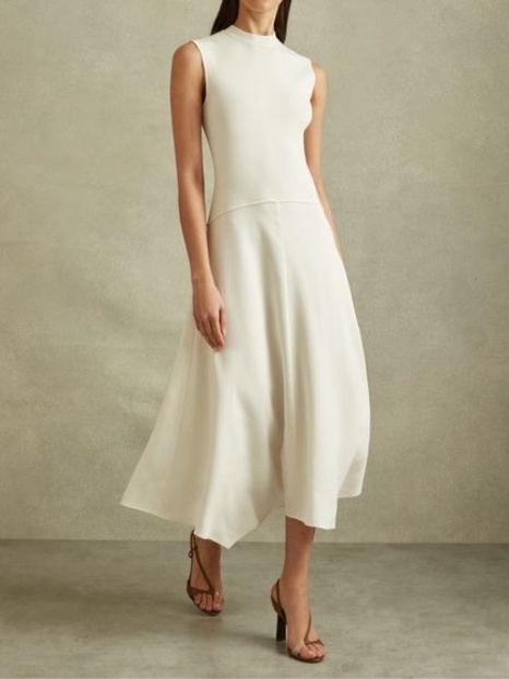 Hybrid Knit Tie Back Midi Dress