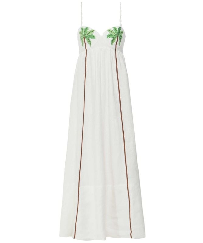 Coconut Tree Print Maxi Dress