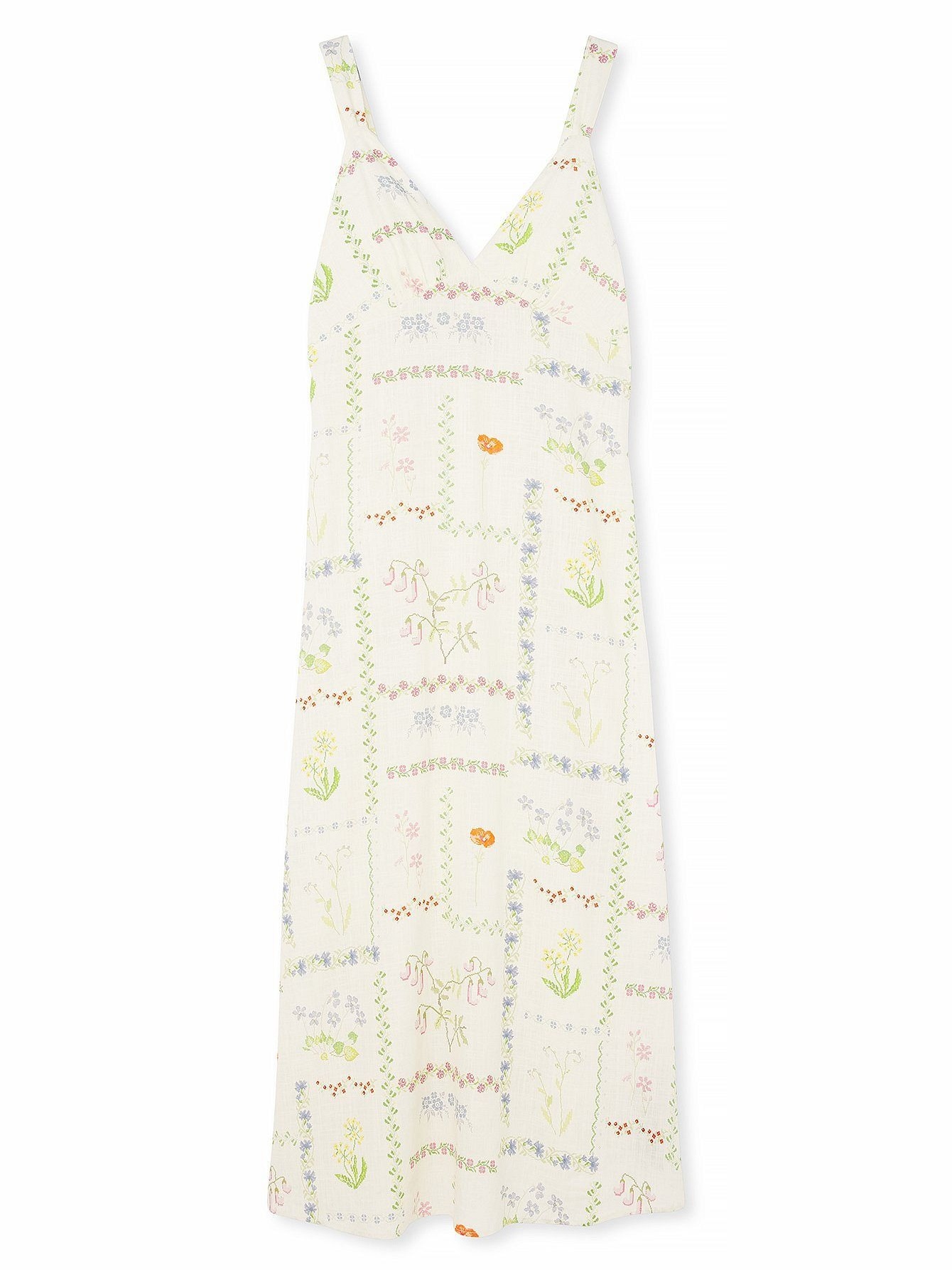 Linen Blend A-line Maxi Dress