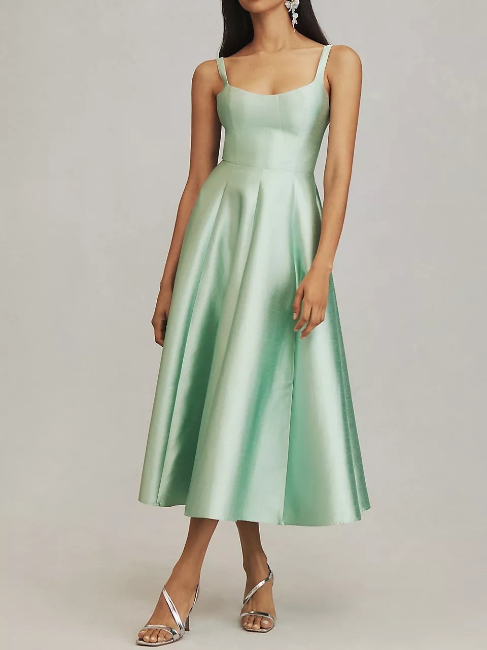 Scoop-Neck Cutout Gown Dress