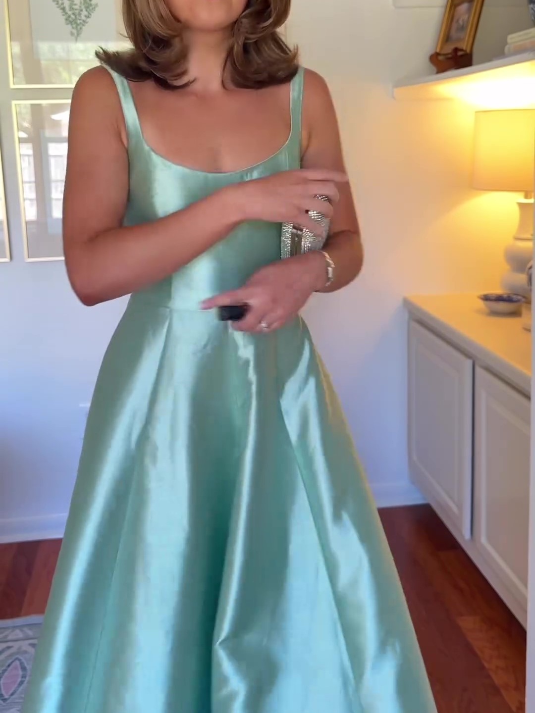 Scoop-Neck Cutout Gown Dress