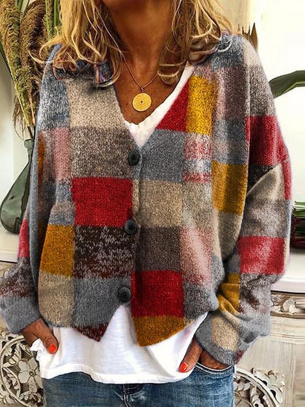 Fun And Chic Long Sleeved  Printed Cardigan
