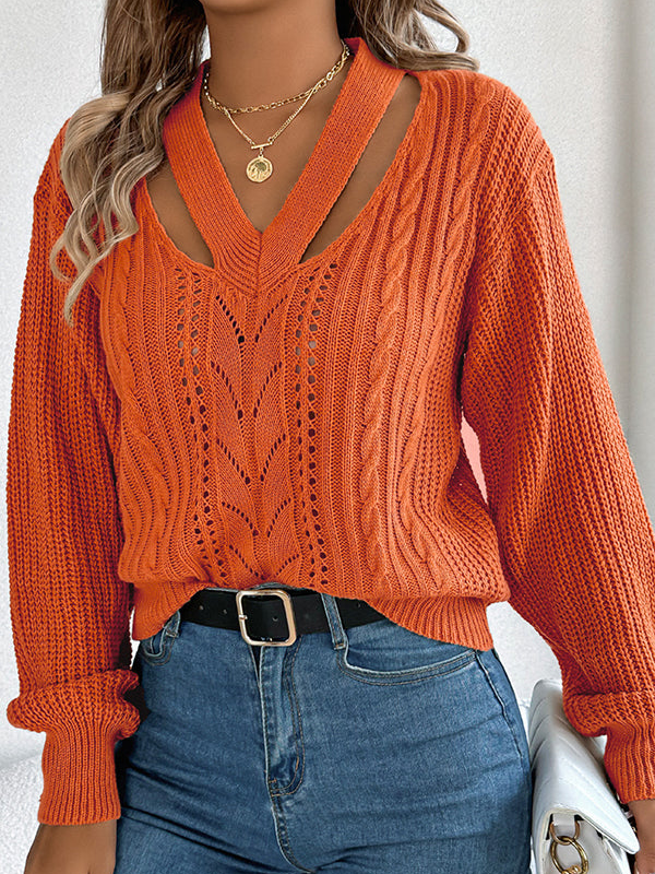 Orange Cutout Sweater