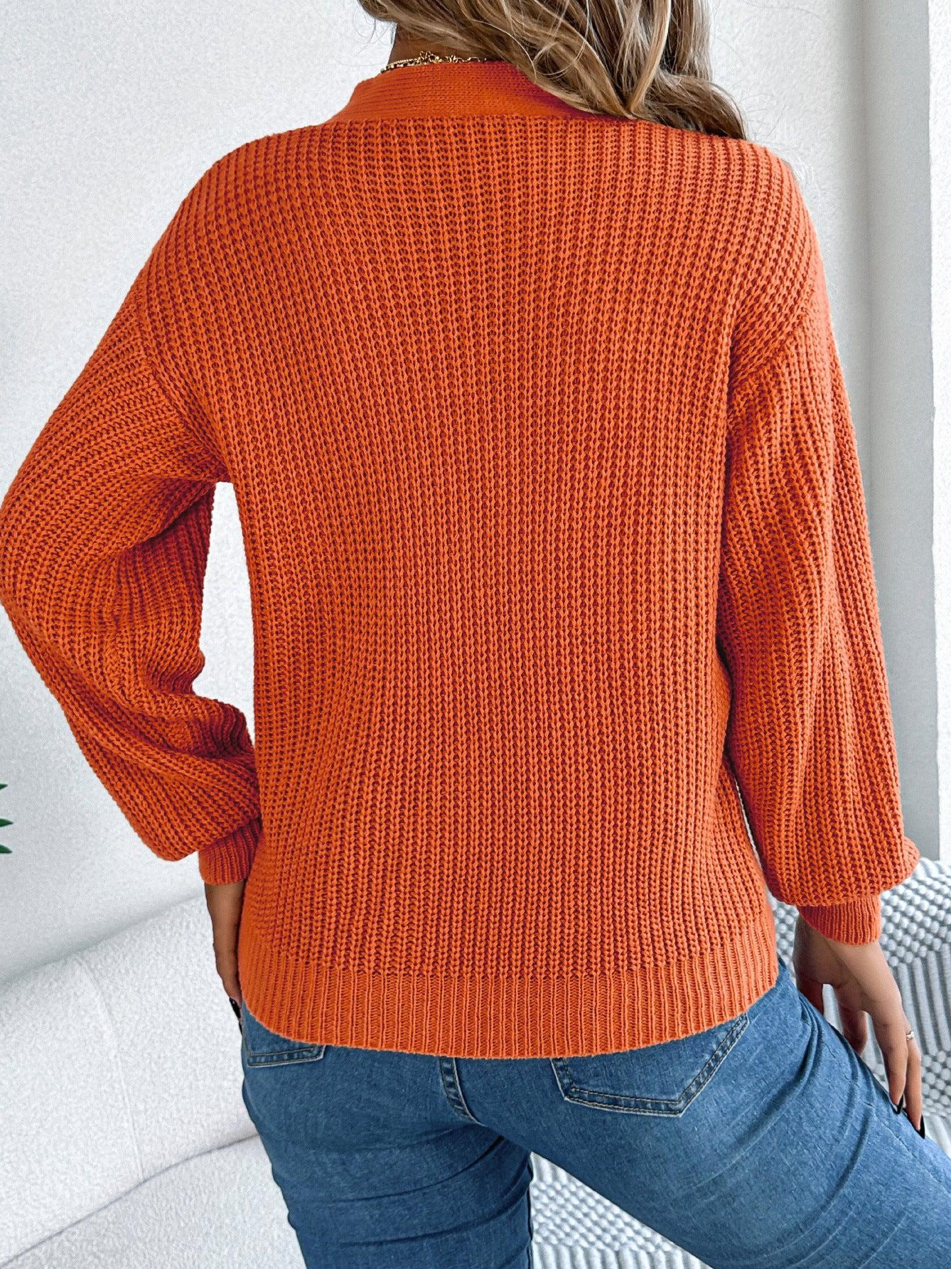Orange Cutout Sweater