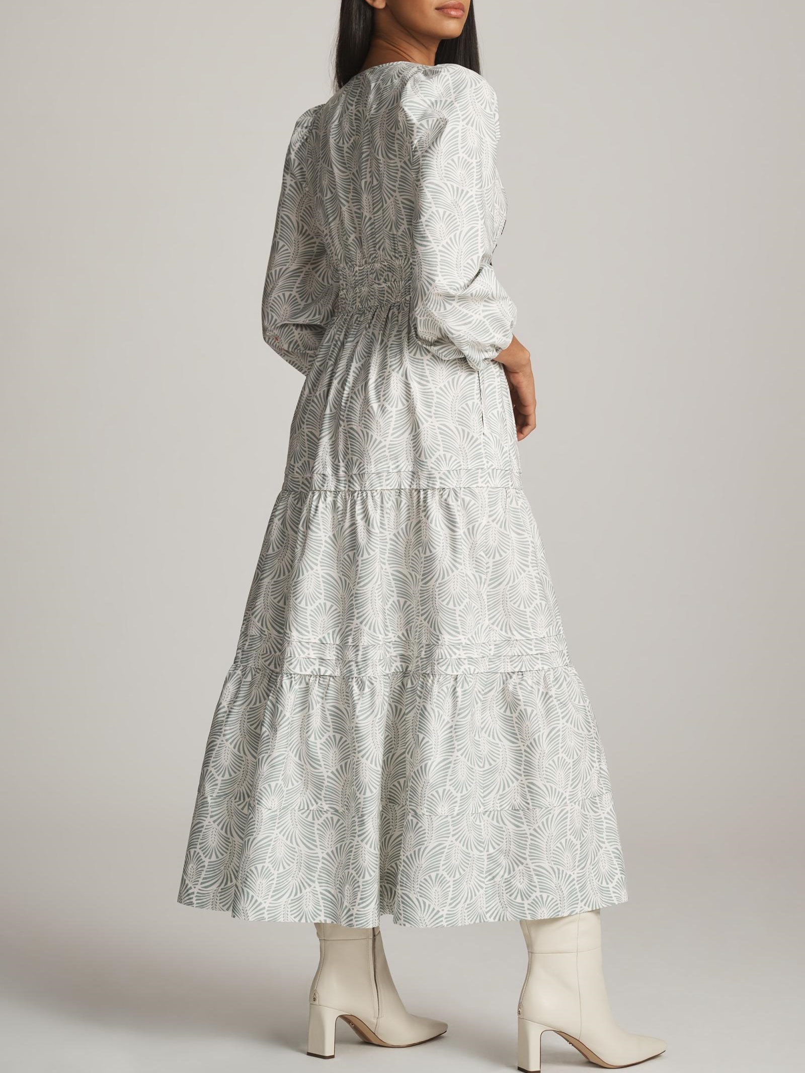 BlueTextured Patterned Maxi Dress