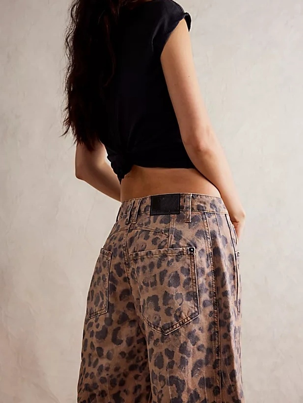 Leopard Print Denim Jeans