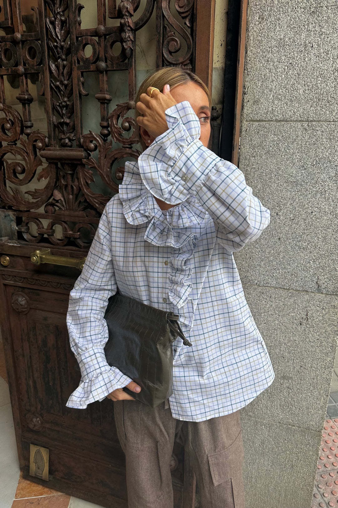Plaid Ruffle Top
