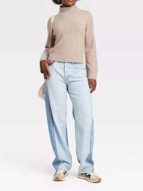 Women's Cozy Knit Mock Turtleneck Pullover Sweater