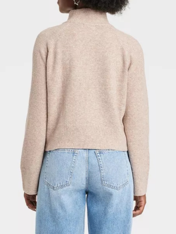 Women's Cozy Knit Mock Turtleneck Pullover Sweater