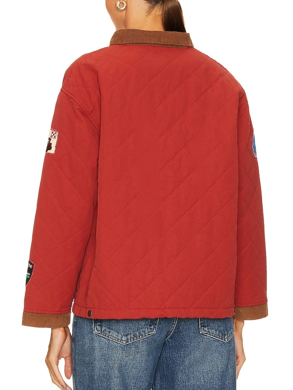 Red Quilt Patch Jacket Coat