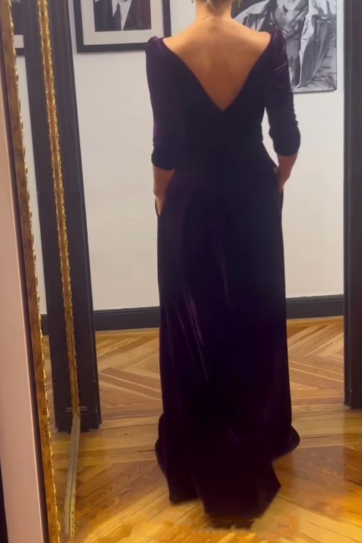 Vintage Elegant Velvet Gown Dress