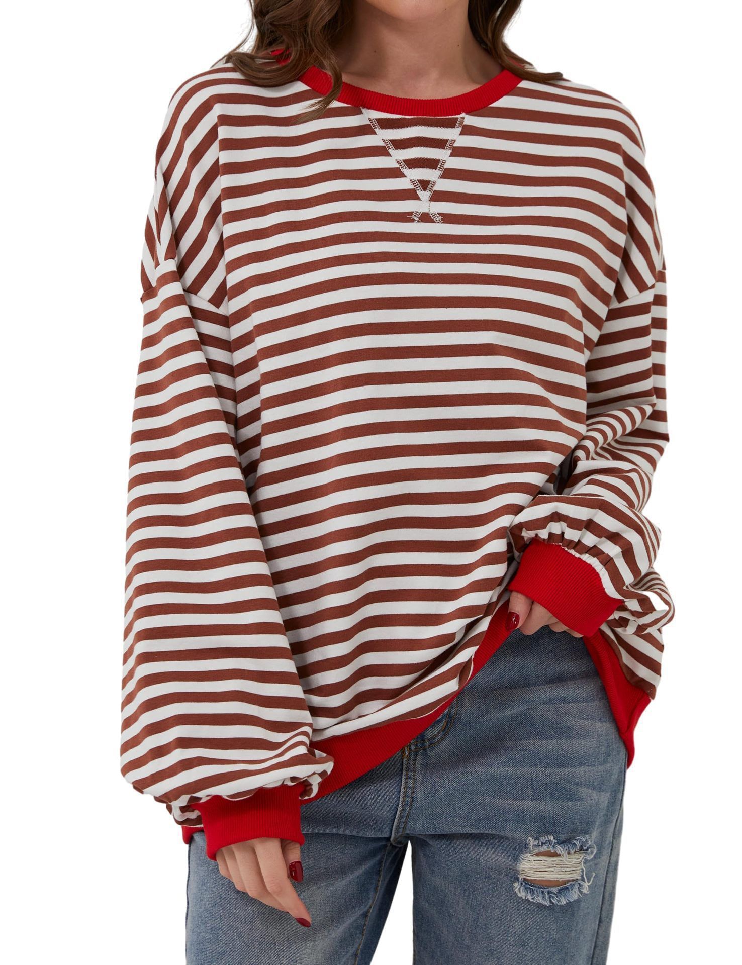 Classic Striped Crew Neck Top