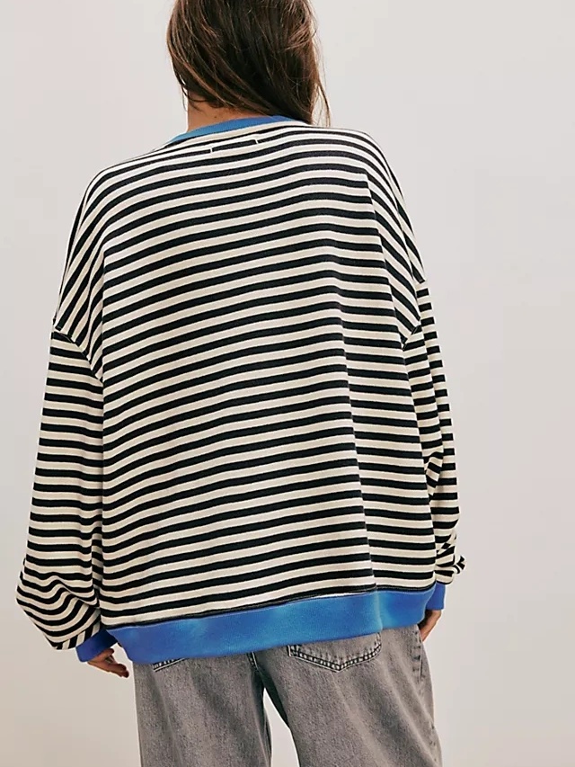Classic Striped Crew Neck Top