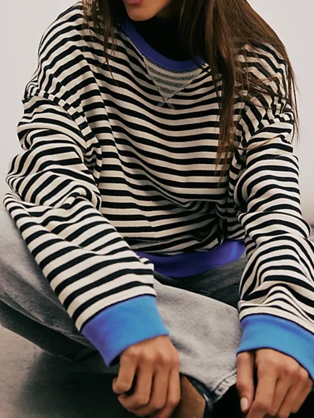 Classic Striped Crew Neck Top