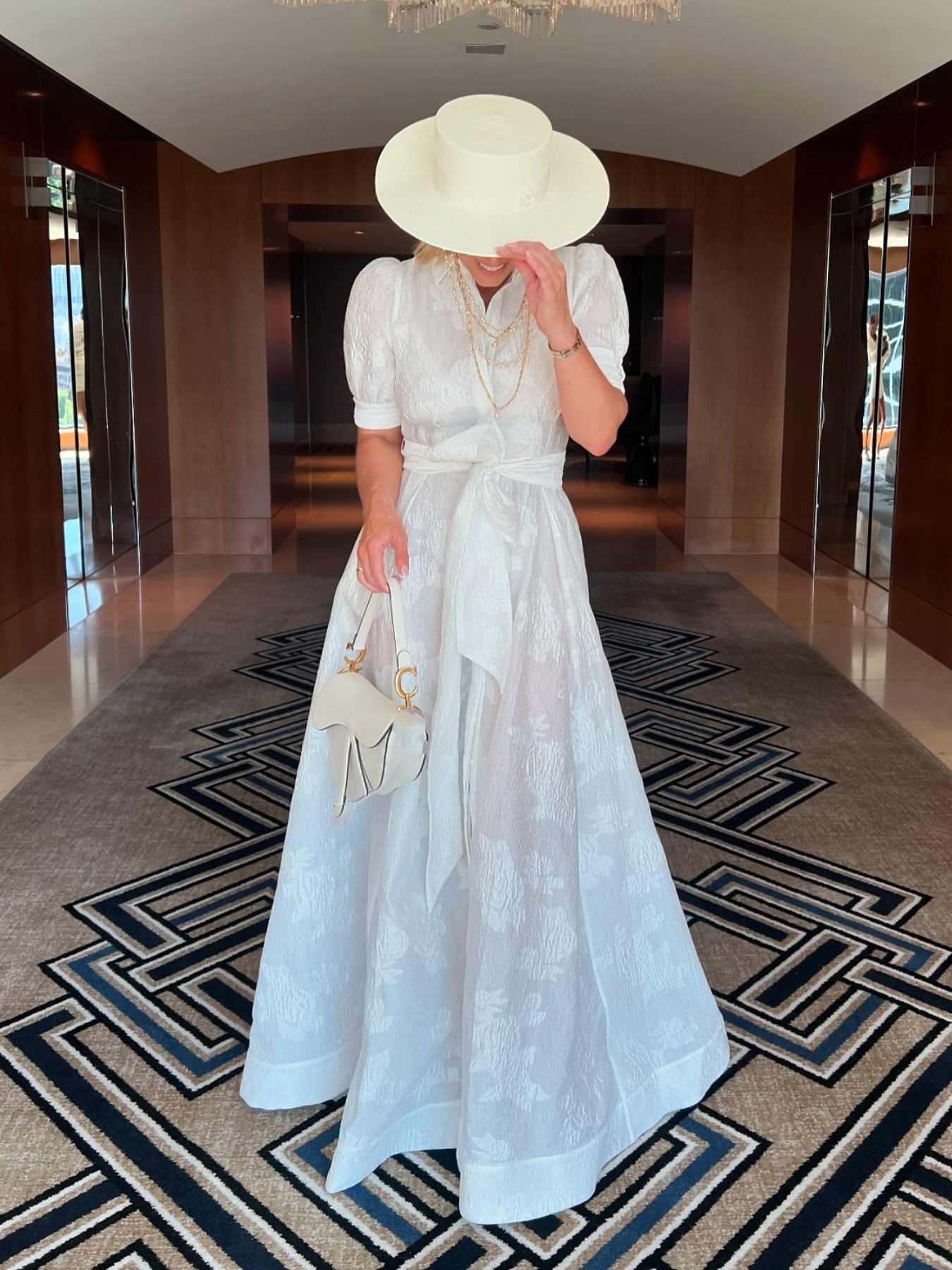 Button-down Collar Waisted Maxi Dress