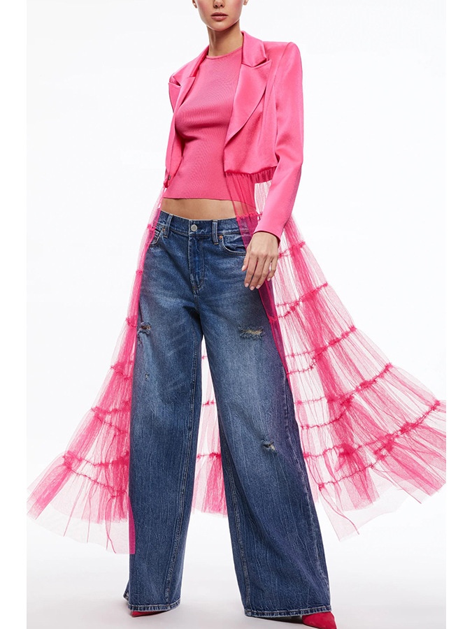 Stylish Satin Lapel Jacket