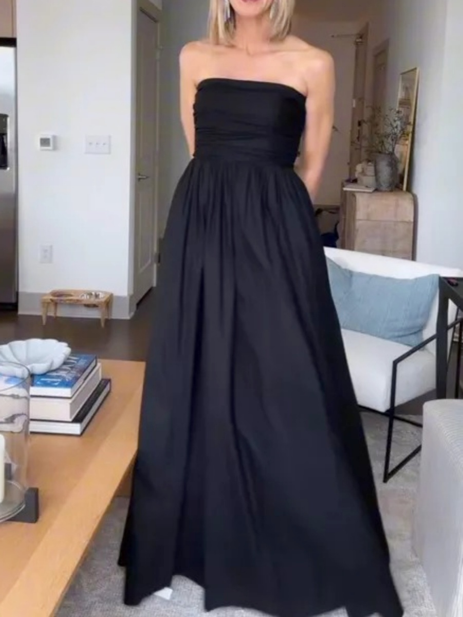 Removable Shoulder Strap Pleated Party Dress