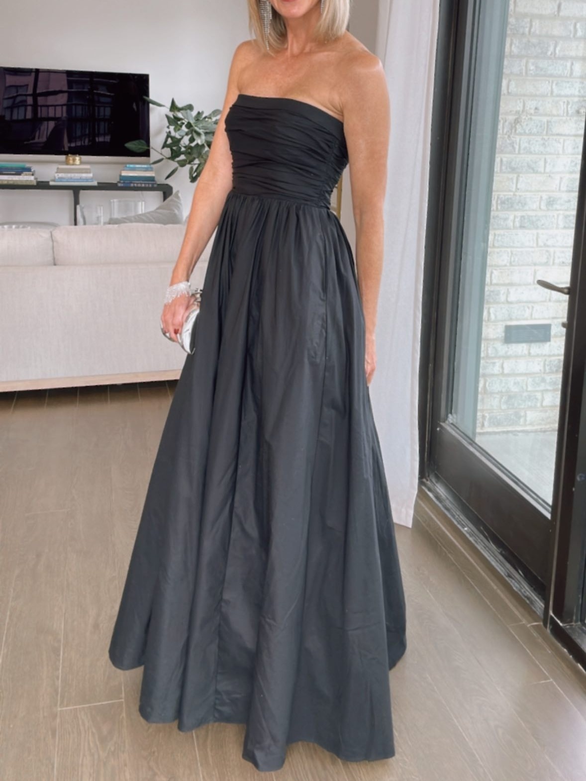Removable Shoulder Strap Pleated Party Dress