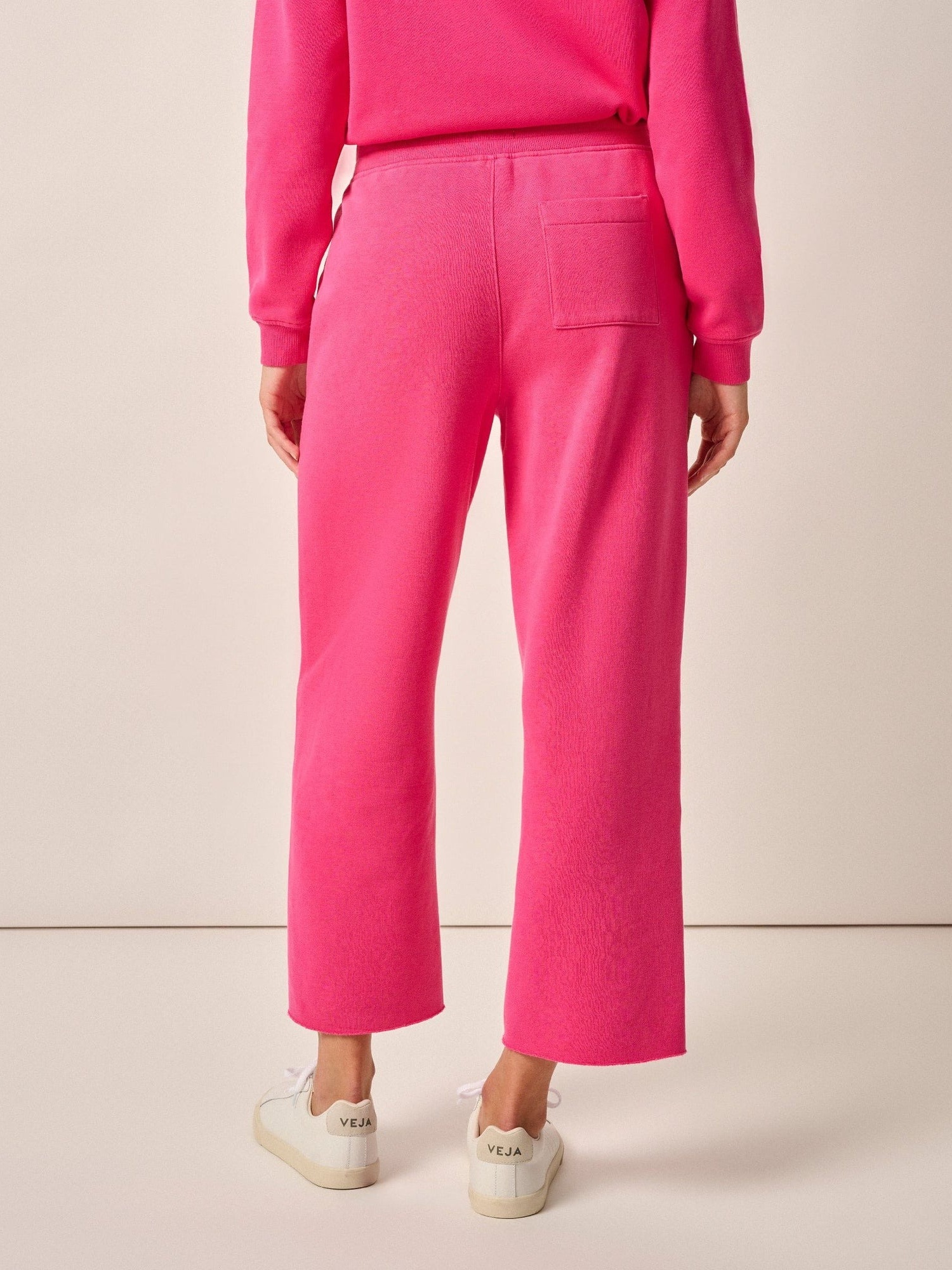 Cotton Crewneck Sweatshirt And Straight Sweatpant Set