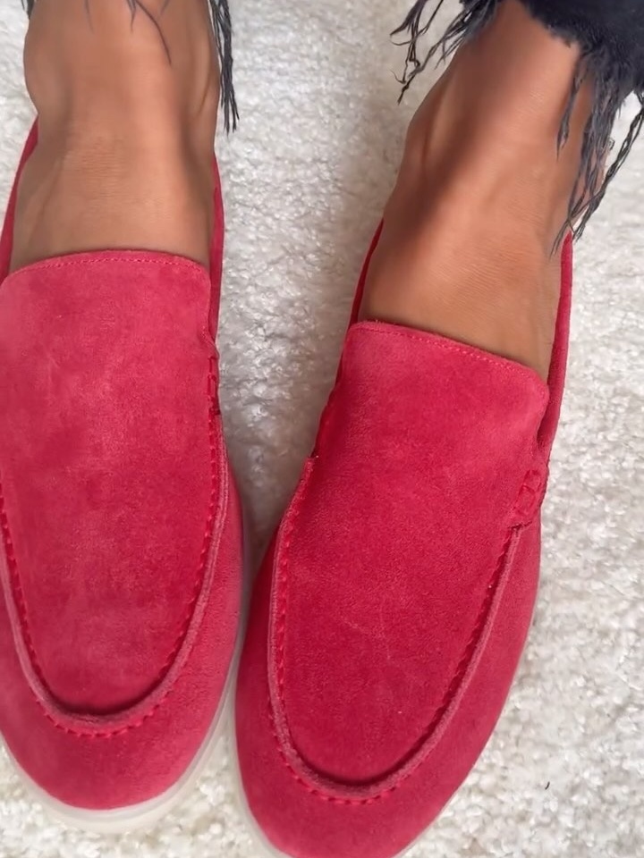 Vintage Suede Lazy Loafers