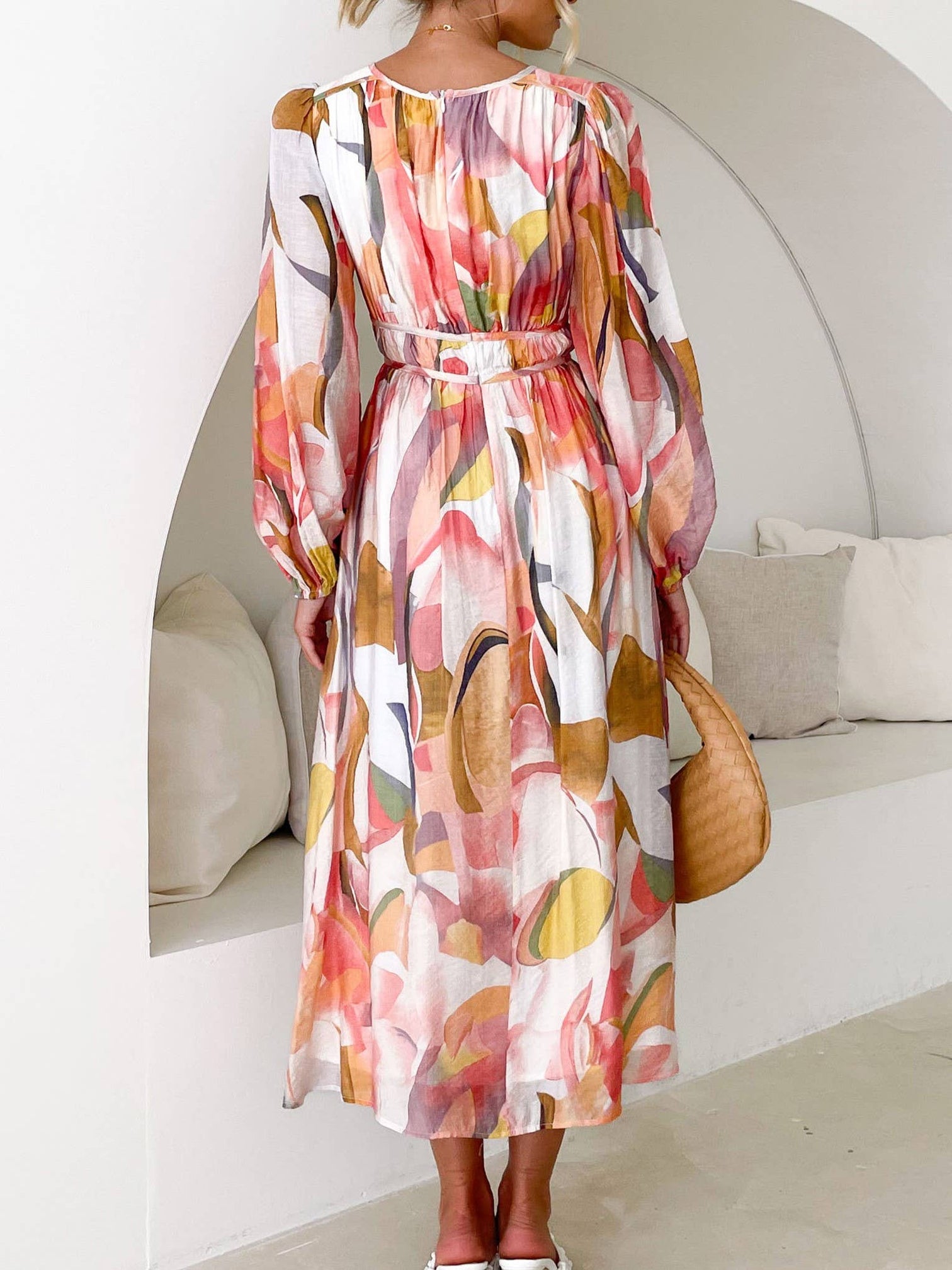 Long Sleeve Boho Floral Maxi Dress