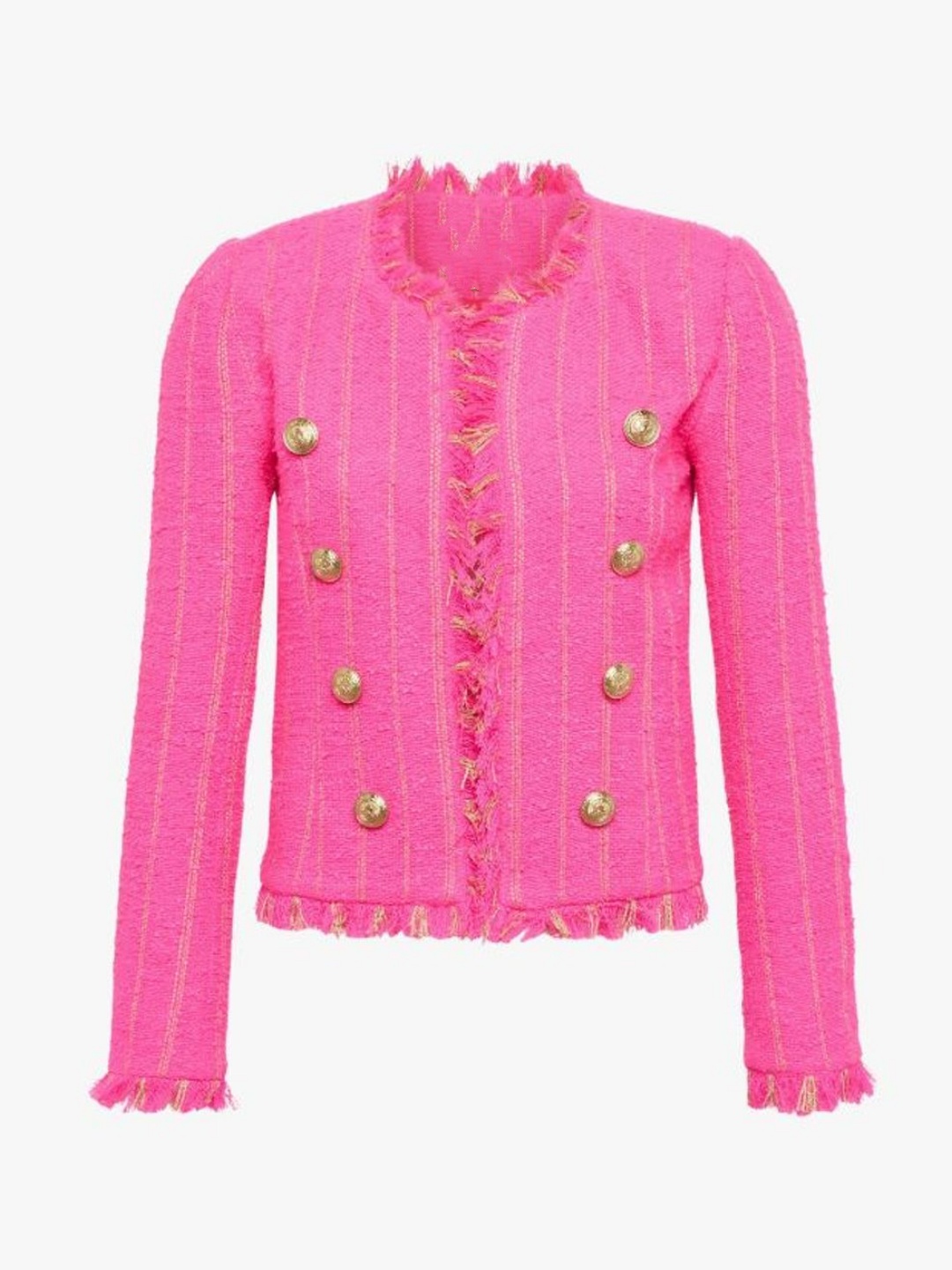 Tweed Jacket in Shocking Pink & Gold Stripe