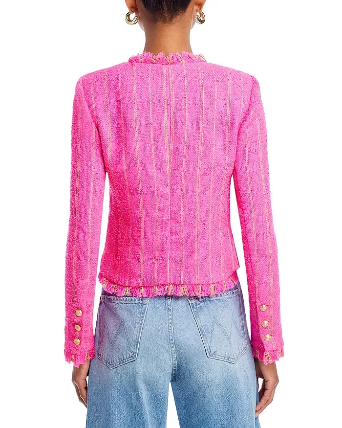 Tweed Jacket in Shocking Pink & Gold Stripe