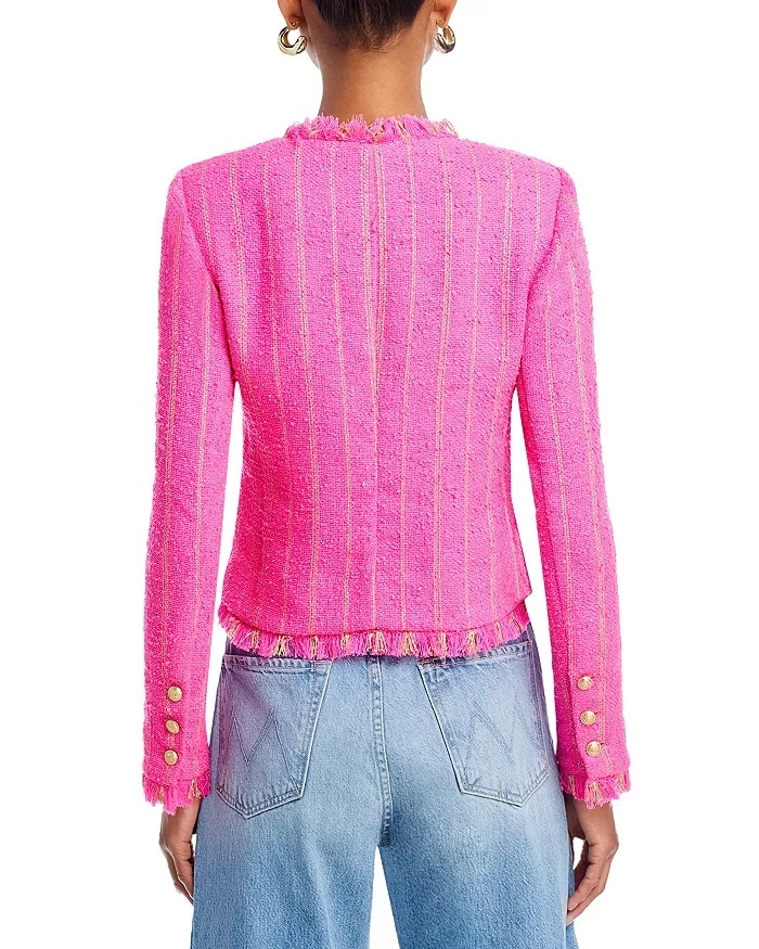 Tweed Jacket in Shocking Pink & Gold Stripe
