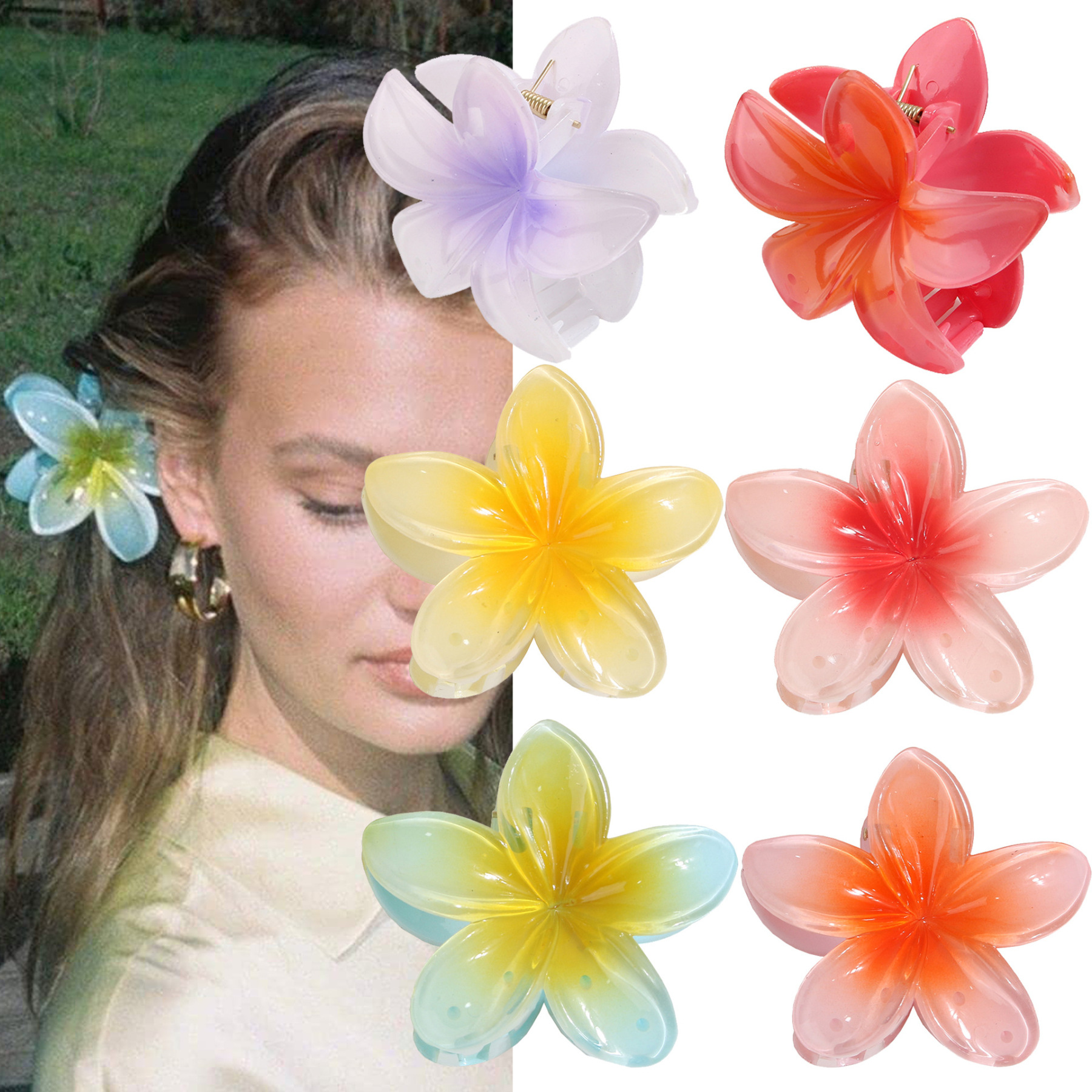Lovely Egg Flower Claw Clip