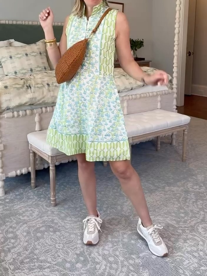 Sleeveless Lily Of The Valley Printed Mini Dress