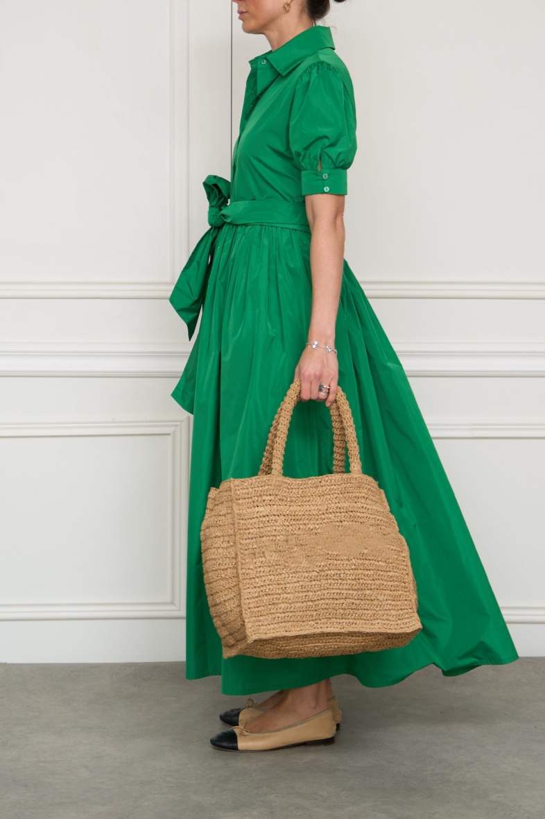 Short Puff Sleeve Shirt Dress