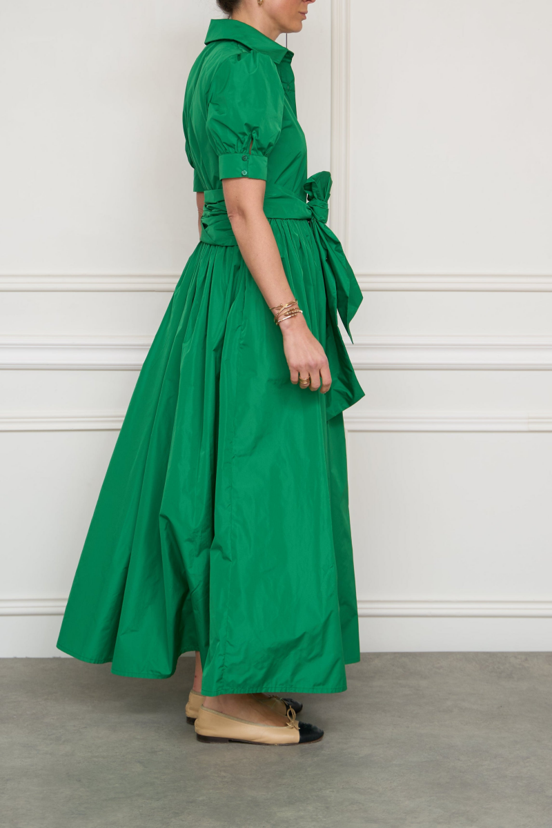 Short Puff Sleeve Shirt Dress