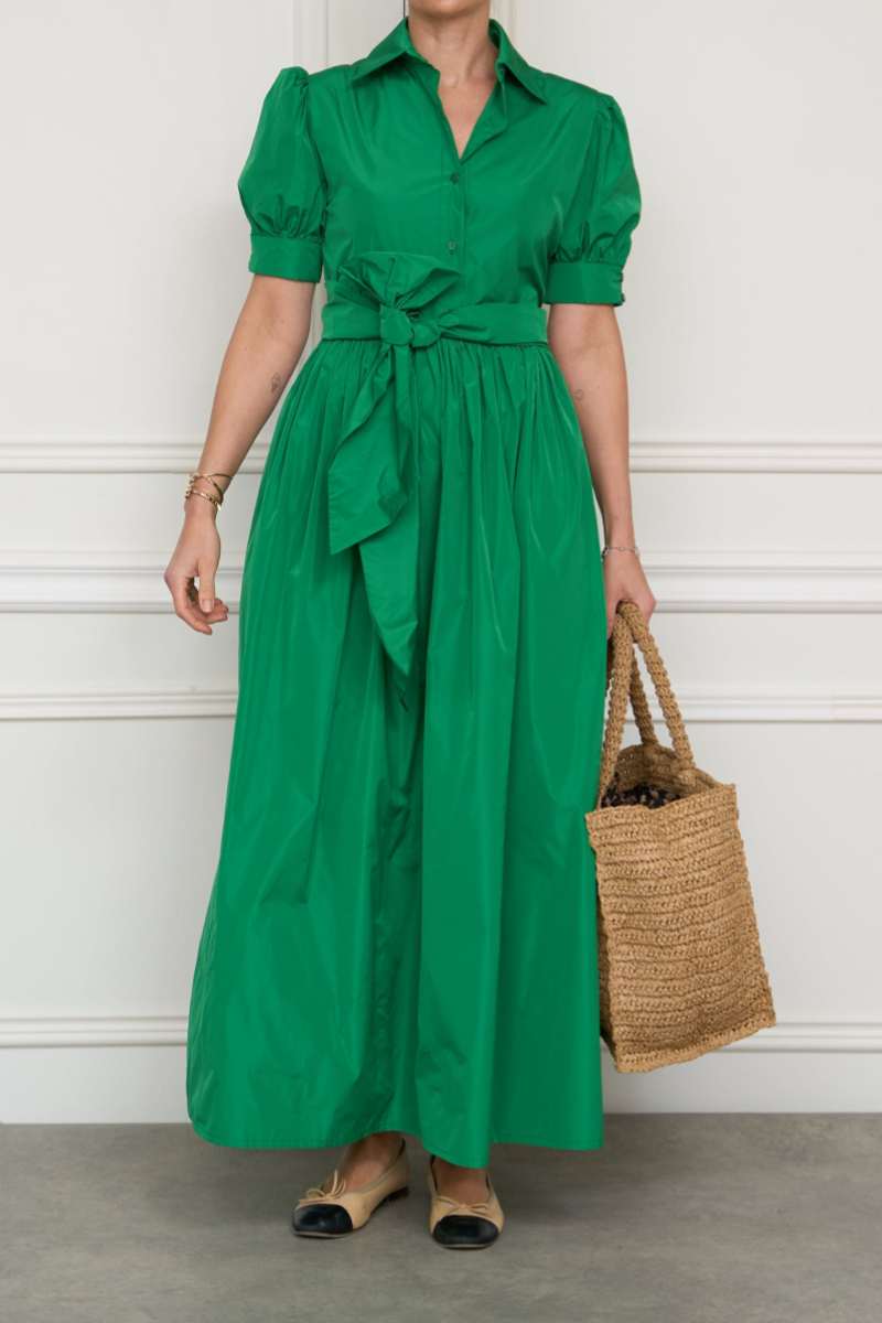 Short Puff Sleeve Shirt Dress