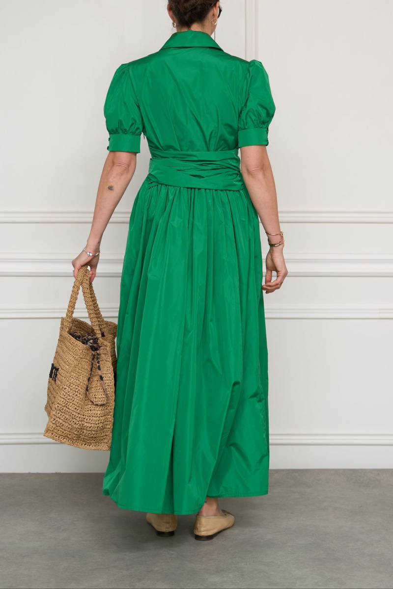 Short Puff Sleeve Shirt Dress