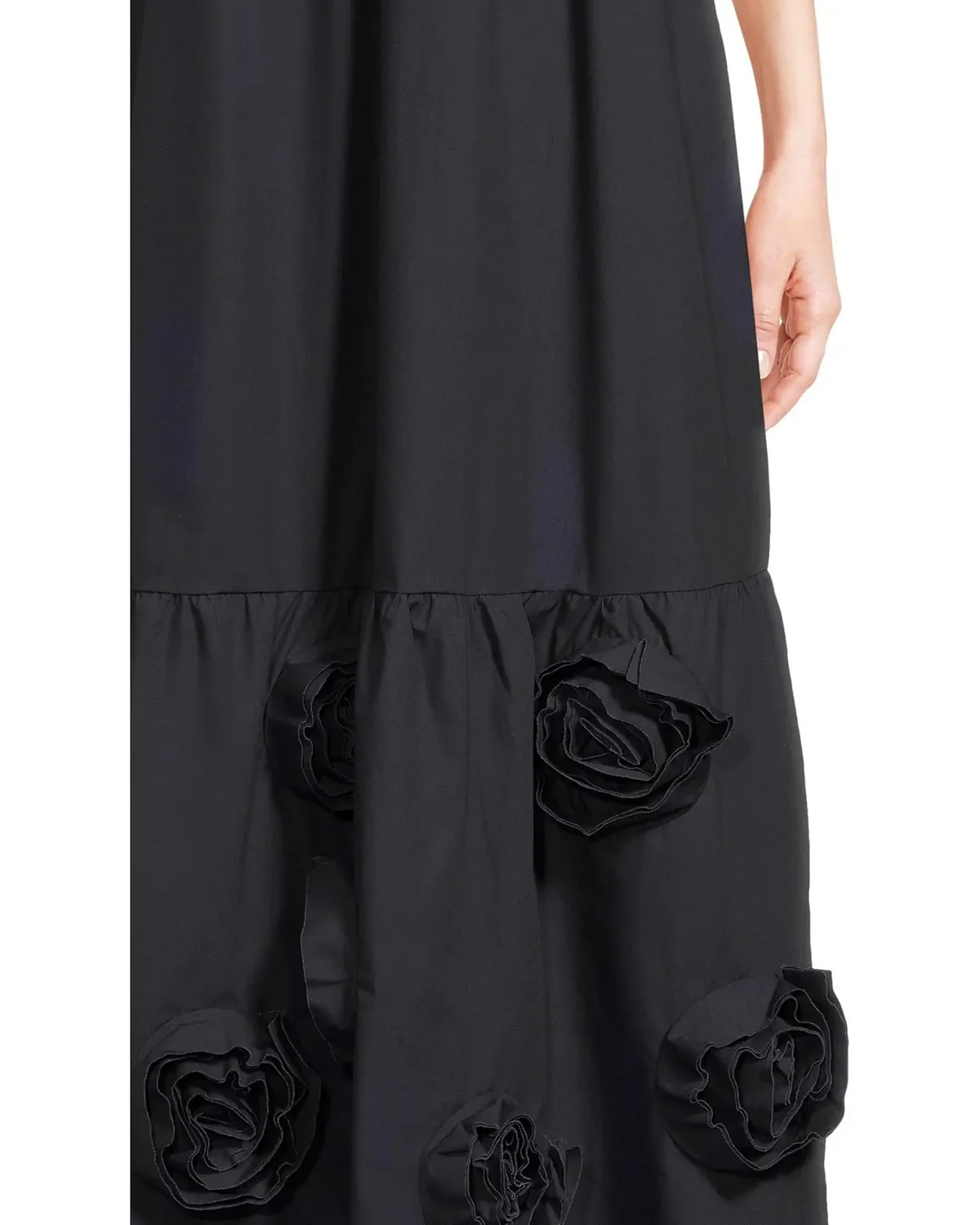 Round Neck Sleeveless Rose Flower Maxi Dress