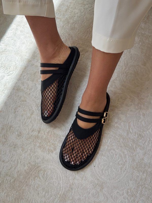 Hollow Out Mesh One-step Sandal Slippers