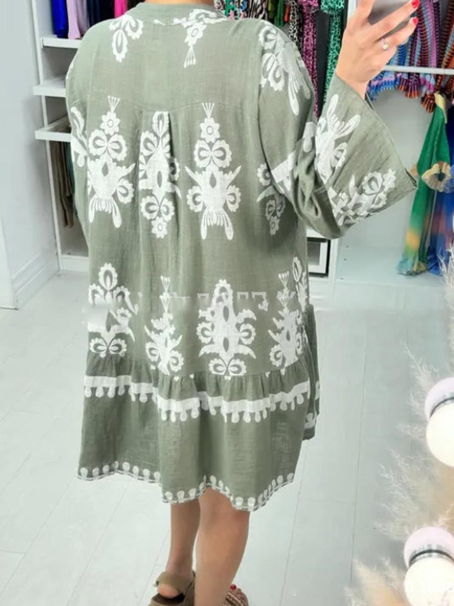 Digital Print Shirt Mini Dress