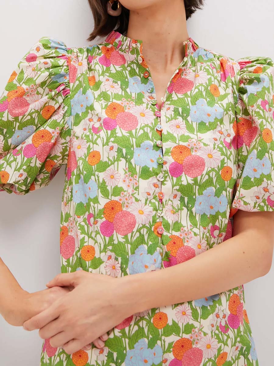 Floral Print Ruffled Midi Dress