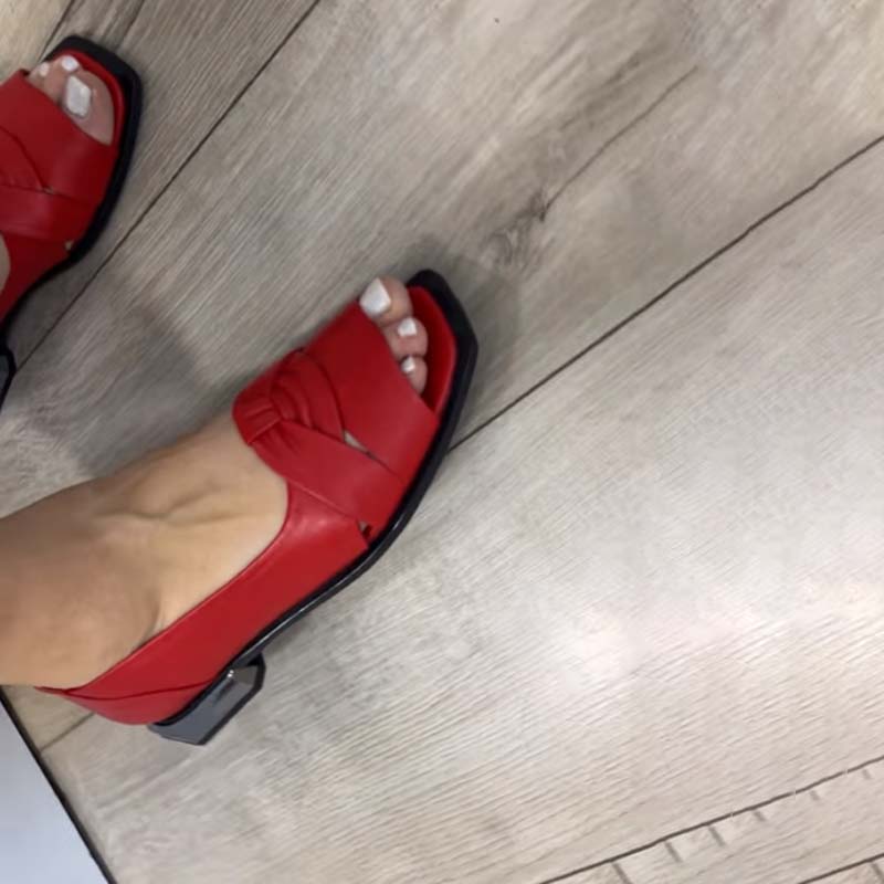 Fish-mouth Hollow-out Low-heeled Shoes