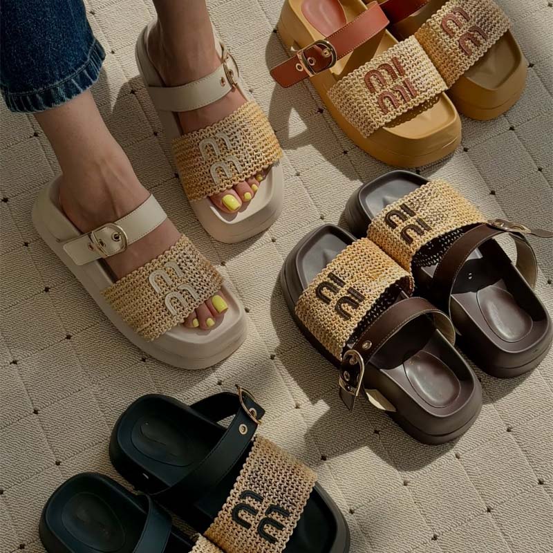 Woven Platform Beach Sandals Slippers