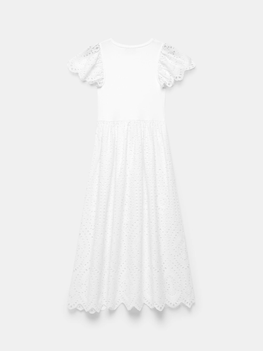 Embroidered Patchwork Midi Dress