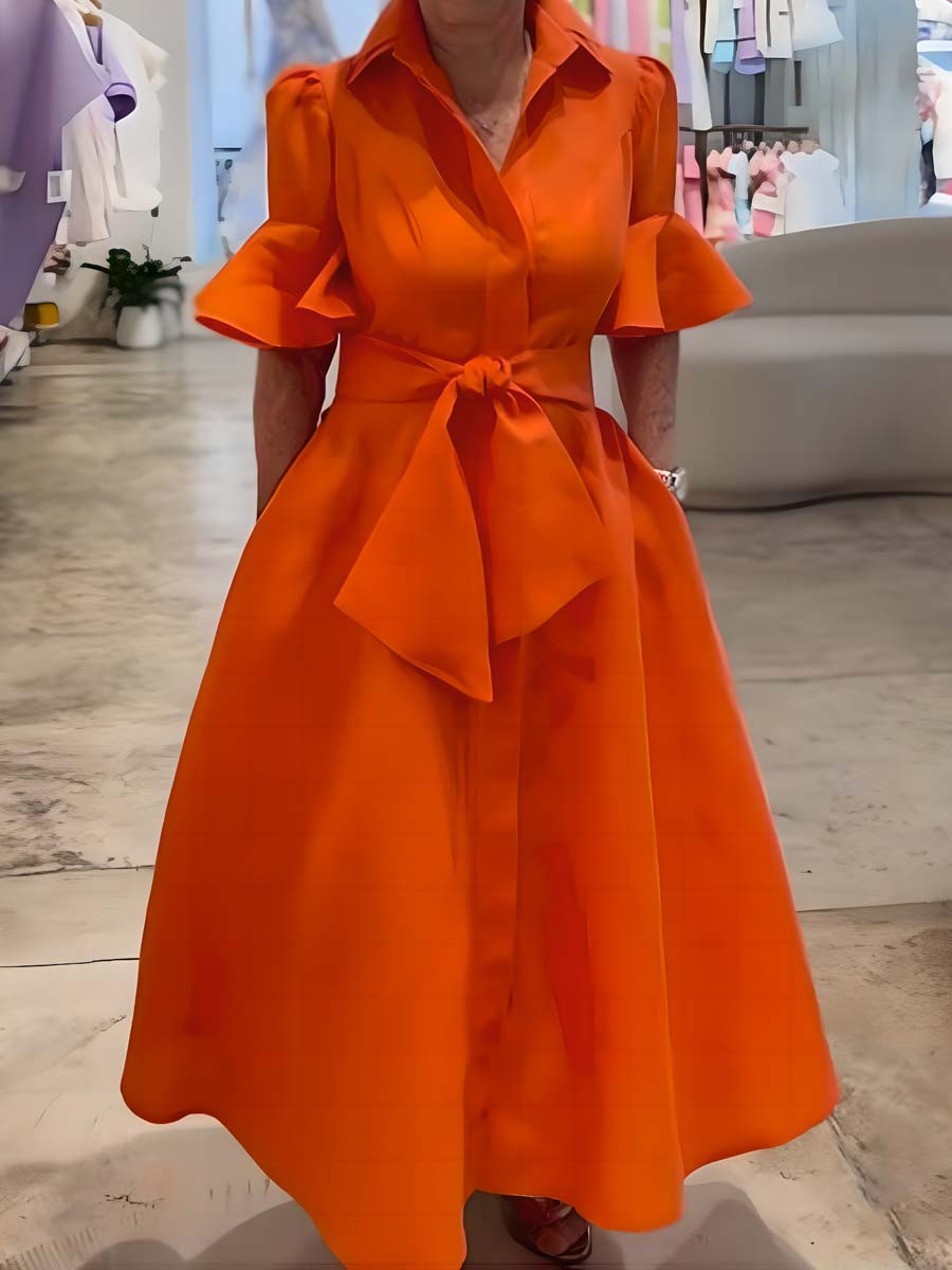 Elegant Belted Maxi Dress