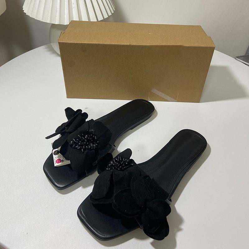 3D Flower Beach Flat Slippers