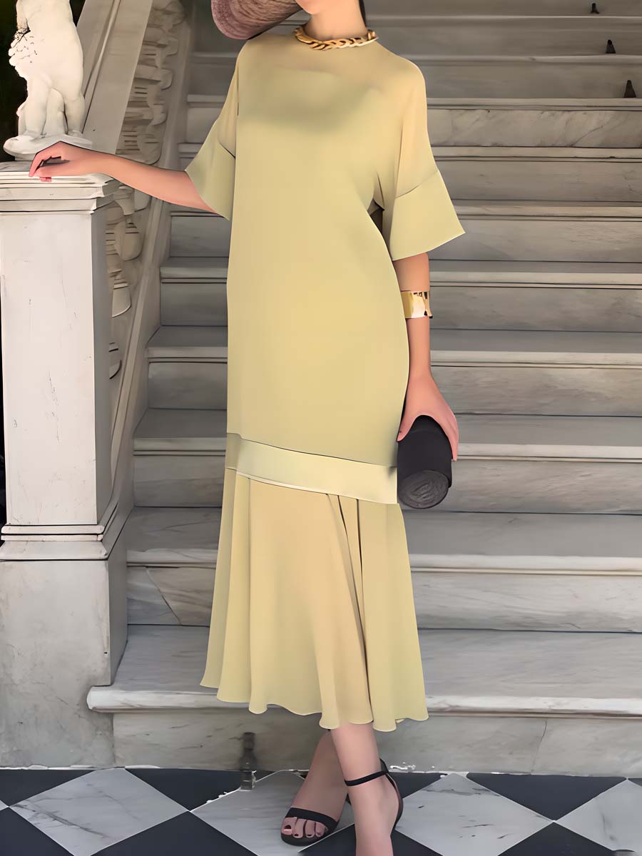 Elegant Patchwork Maxi Dress