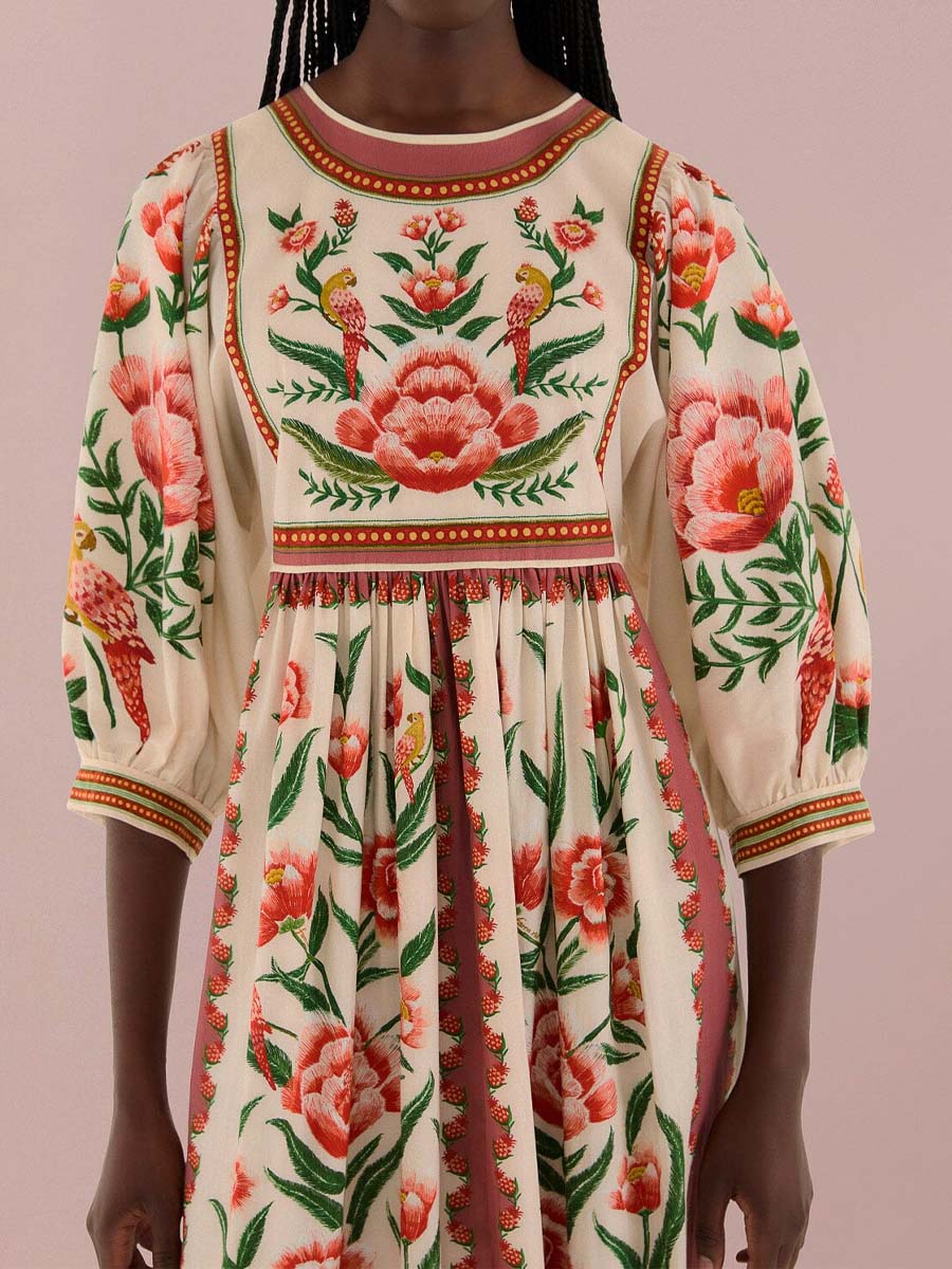 Elegant Printed Loose Maxi Dress