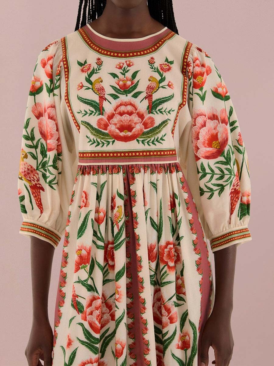 Elegant Printed Loose Maxi Dress